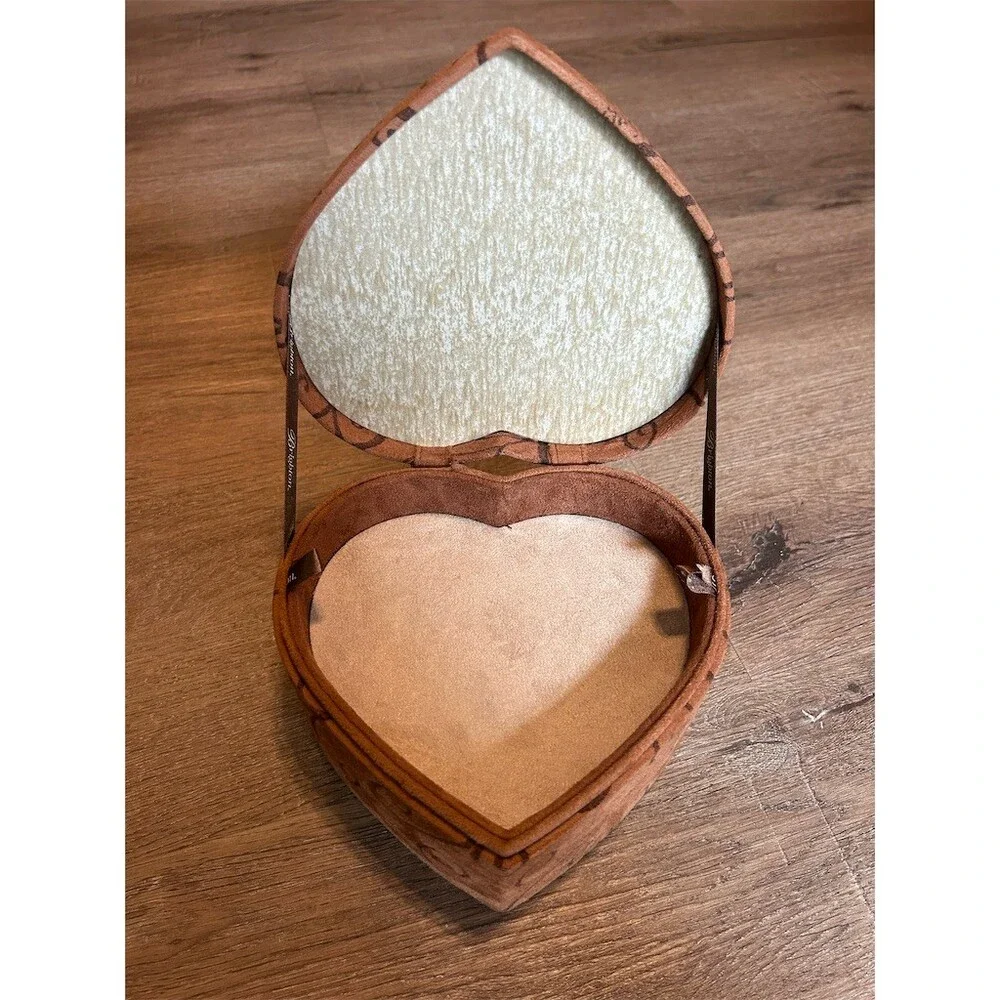 Brighton Fill Your Heart Heart Jewelry Box Brown Mirror 3 Removable Trays